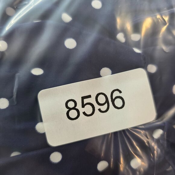 Women Septangle Ruching Navy Blue Polka Dot Swim Dress Nylon Stretch Size 24W - Picture 11 of 11